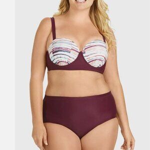 NWT Raisins Curve Swimsuit Bikini 2 piece set Plus Size 24W Lush Bra Underwire